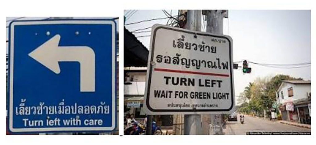 comducir moto en tailandia y señales de trafico