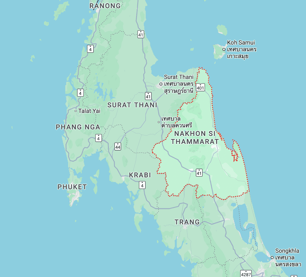 mapa nakhon si thammarat
