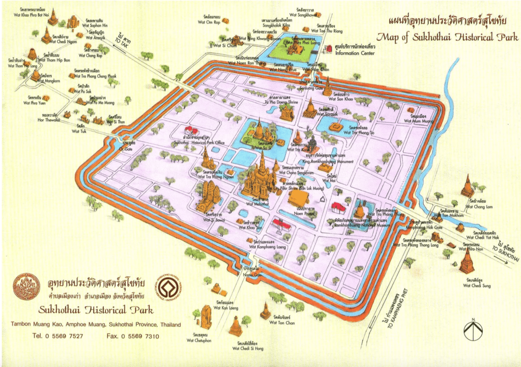 mapa de sukhothai thailand