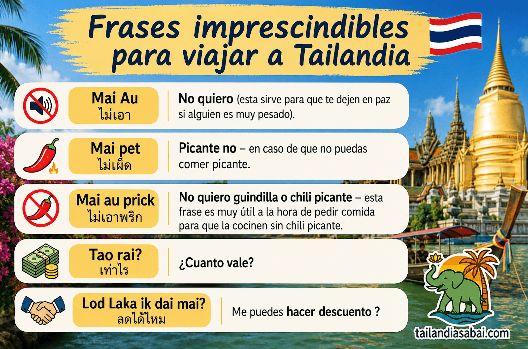 frases en tailandes para viajar