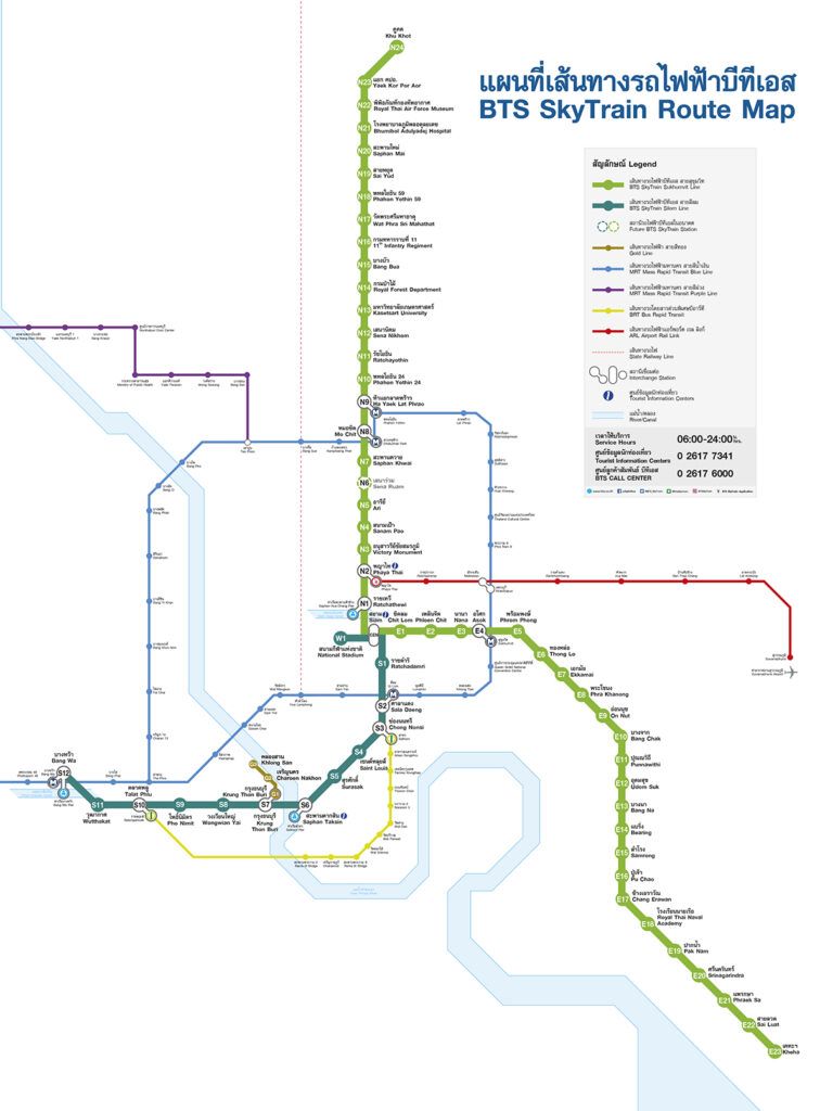 mapa tren elevado bangkok bts
