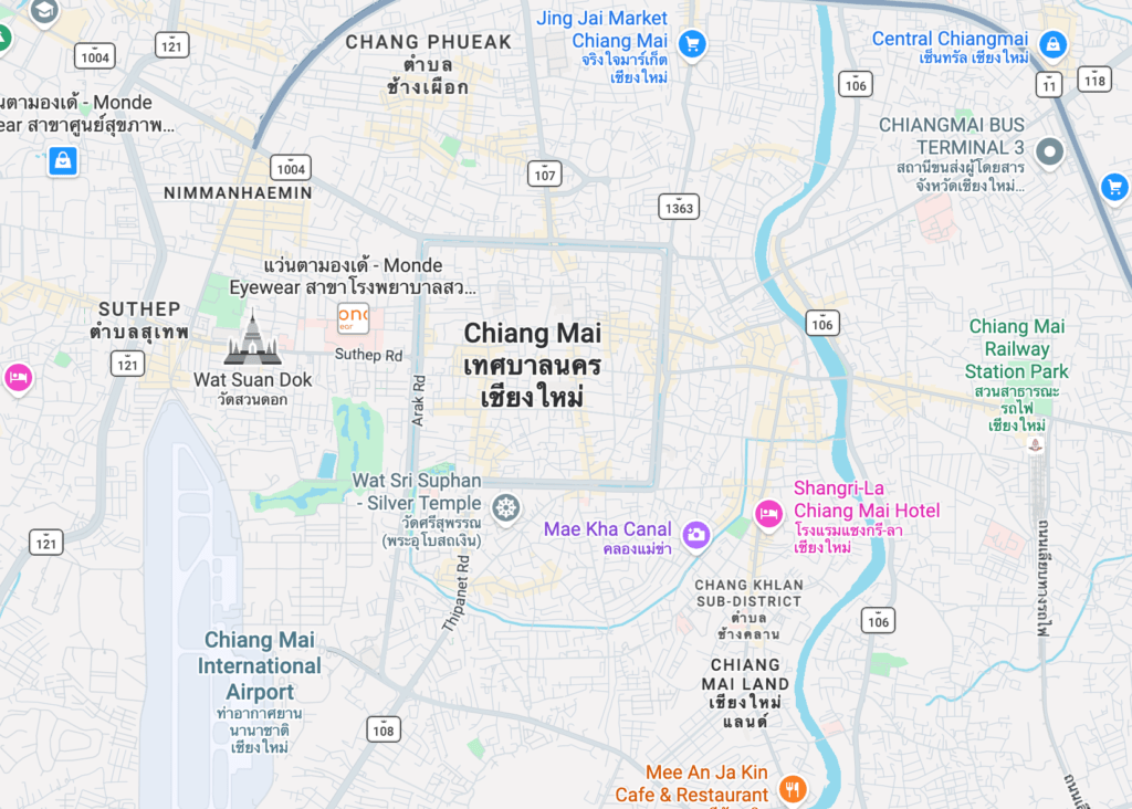 mapa de Chiang Mai